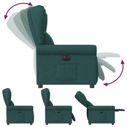 vidaXL Fauteuil relax électrique Vert foncé Tissu