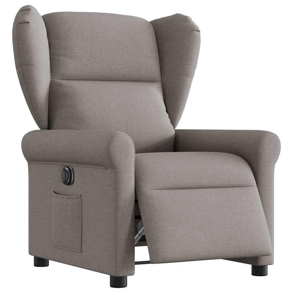 vidaXL Fauteuil relax électrique tissu taupe