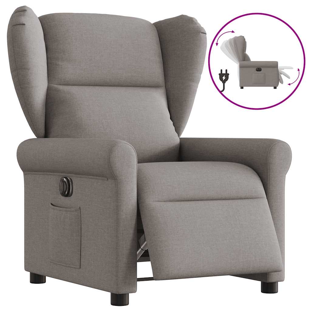 vidaXL Fauteuil relax électrique tissu taupe