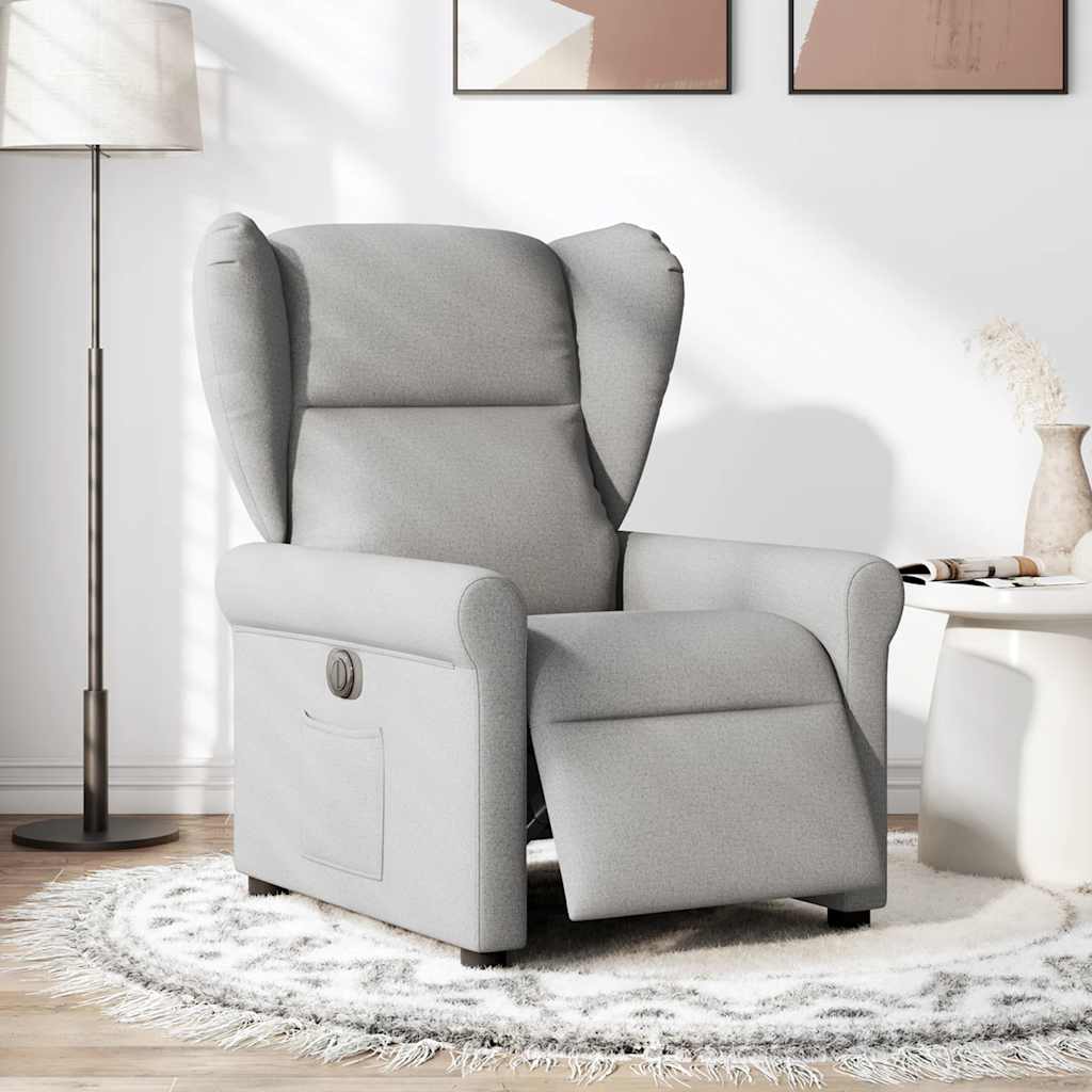 vidaXL Fauteuil relax électrique gris nuage tissu