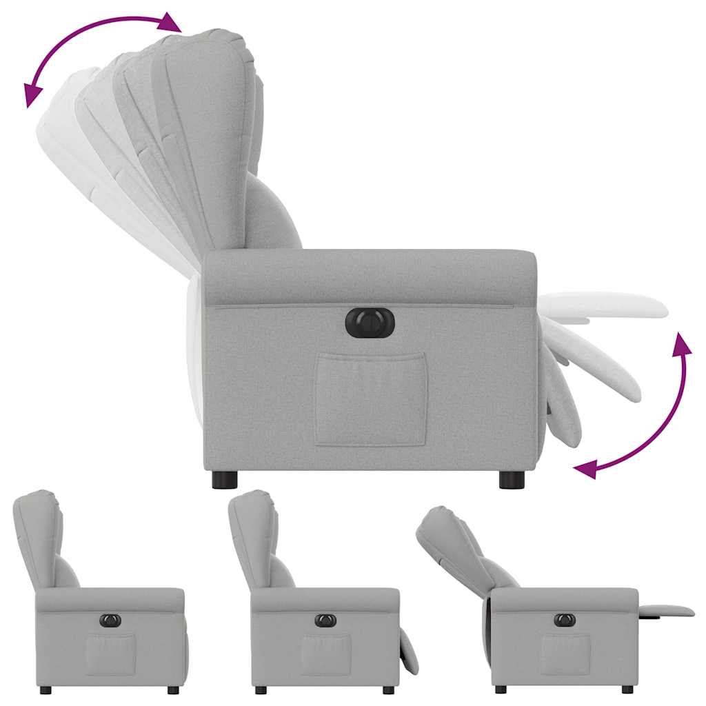 vidaXL Fauteuil relax électrique gris nuage tissu