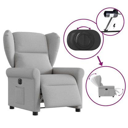 vidaXL Fauteuil relax électrique gris nuage tissu