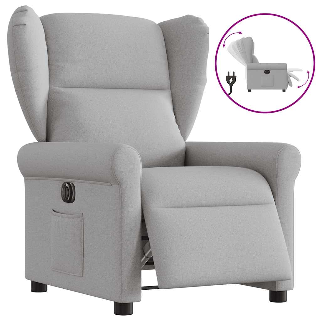 vidaXL Fauteuil relax électrique gris nuage tissu