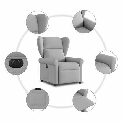 vidaXL Fauteuil relax électrique gris nuage tissu