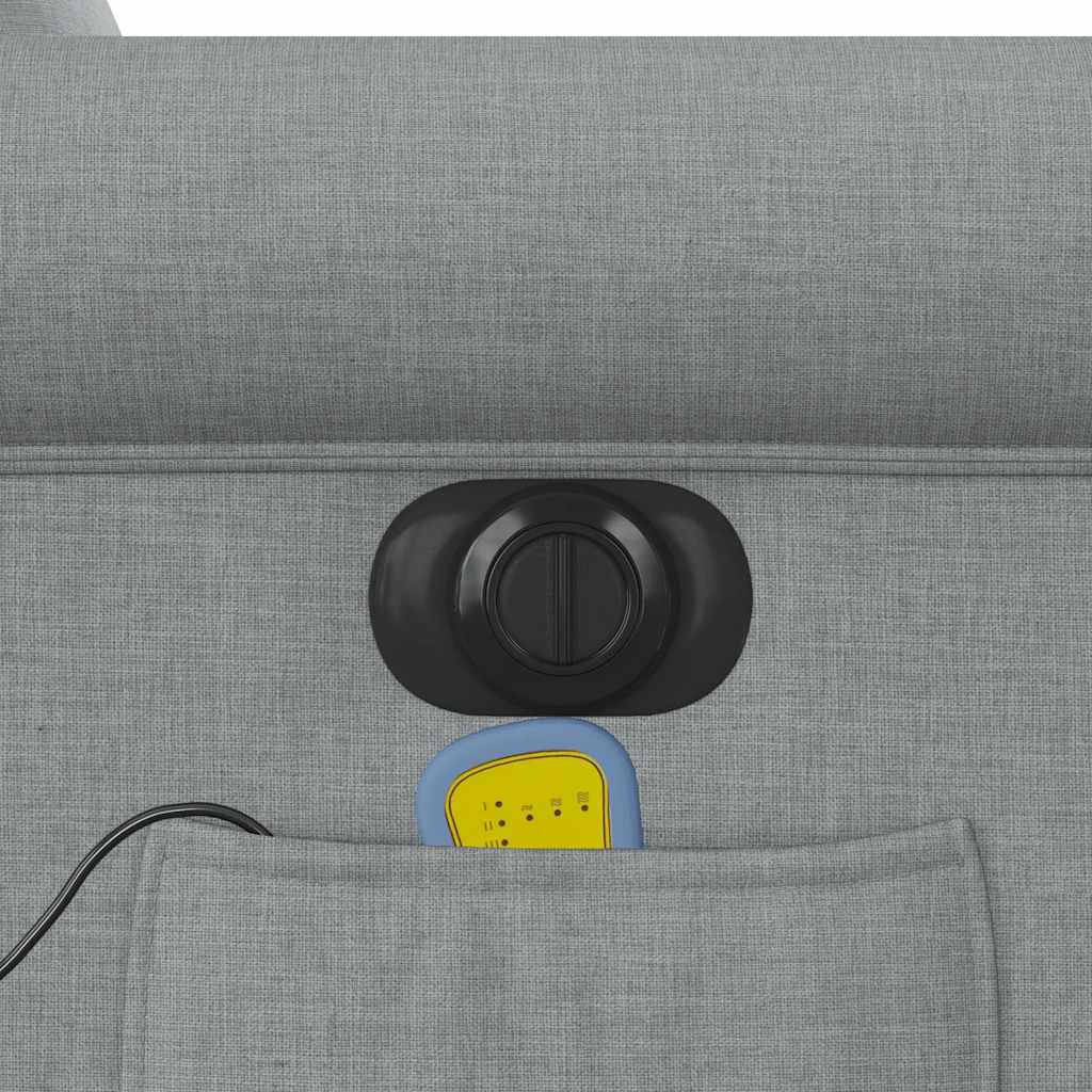 vidaXL Fauteuil de massage électrique Gris clair Tissu