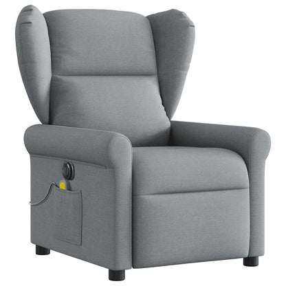 vidaXL Fauteuil de massage électrique Gris clair Tissu