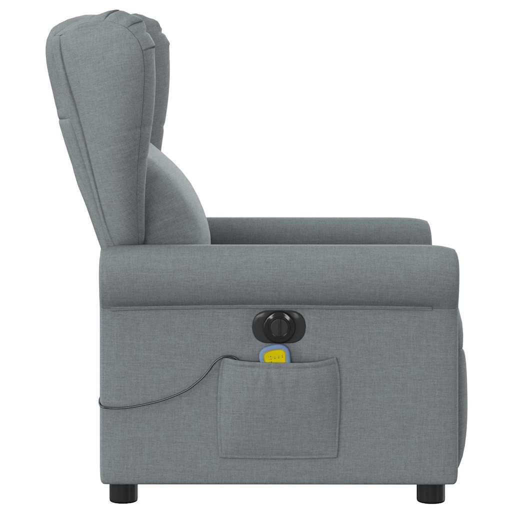 vidaXL Fauteuil de massage électrique Gris clair Tissu