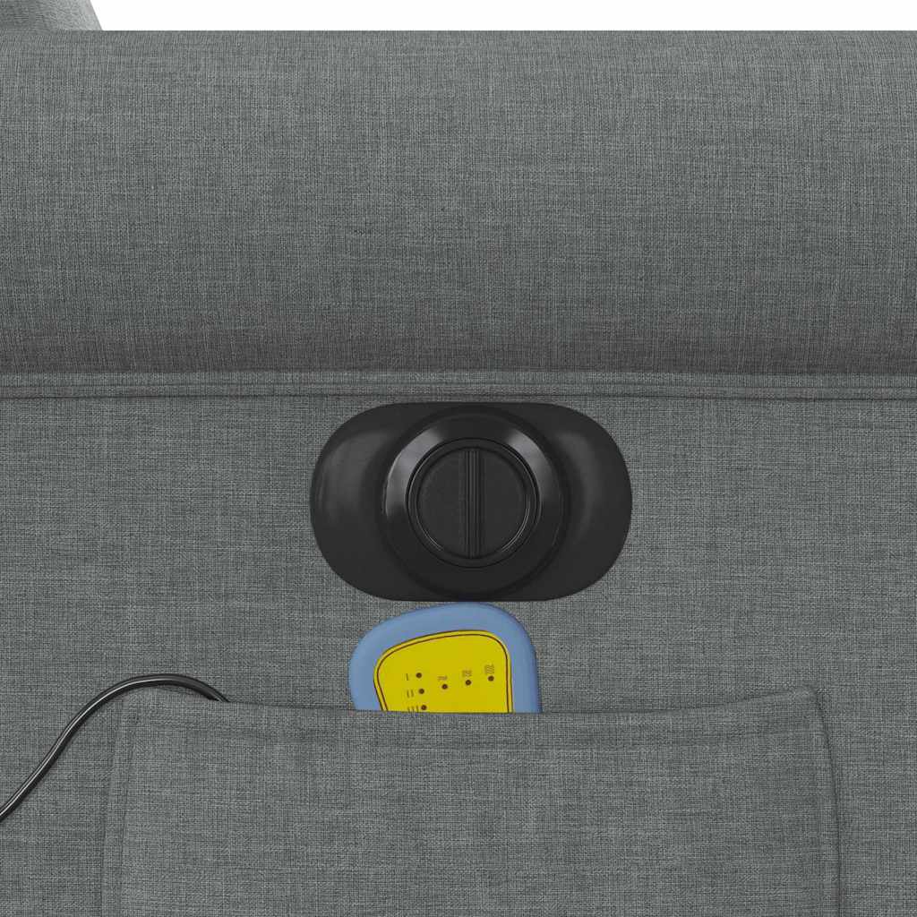 vidaXL Fauteuil de massage électrique Gris foncé Tissu