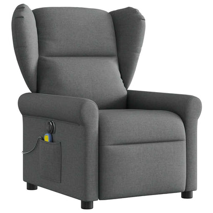 vidaXL Fauteuil de massage électrique Gris foncé Tissu