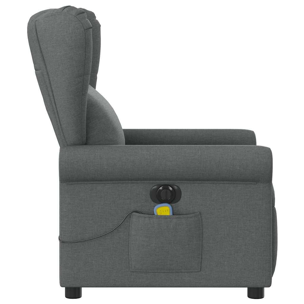 vidaXL Fauteuil de massage électrique Gris foncé Tissu