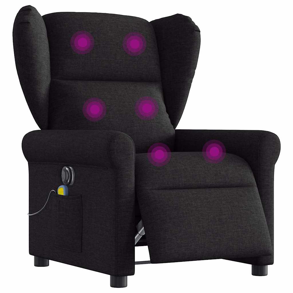 vidaXL Fauteuil de massage électrique Noir Tissu