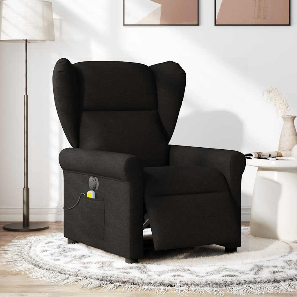 vidaXL Fauteuil de massage électrique Noir Tissu