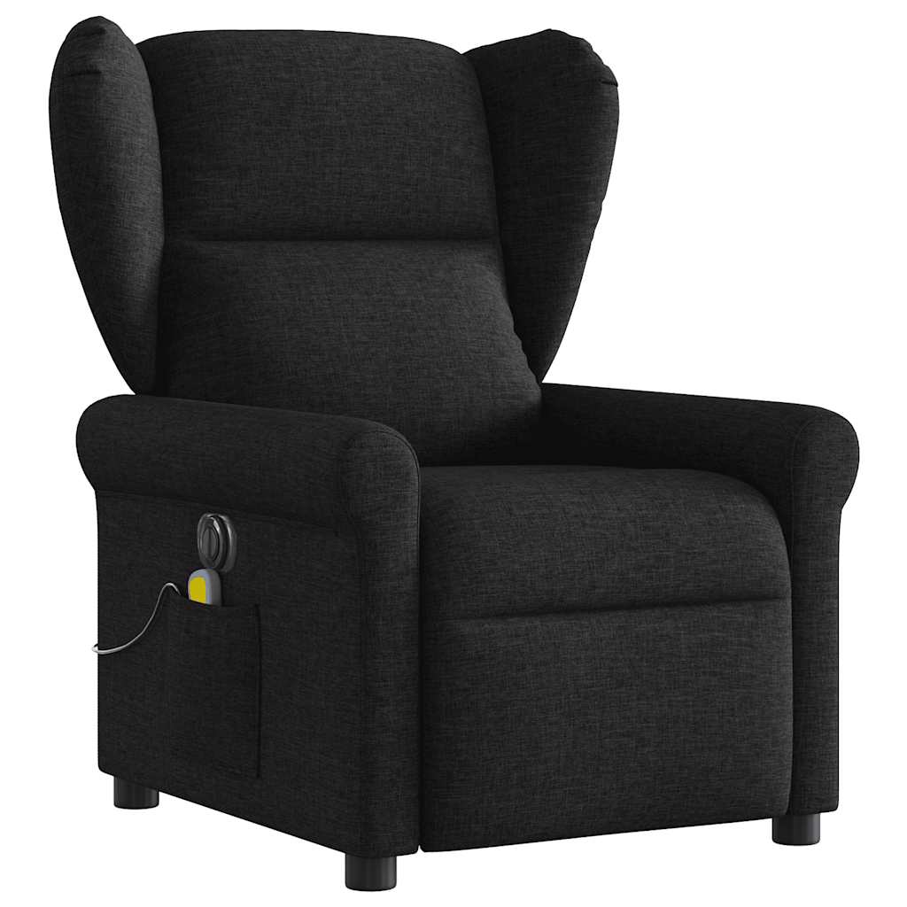 vidaXL Fauteuil de massage électrique Noir Tissu
