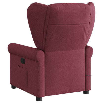 vidaXL Fauteuil de massage électrique en tissu rouge bordeaux