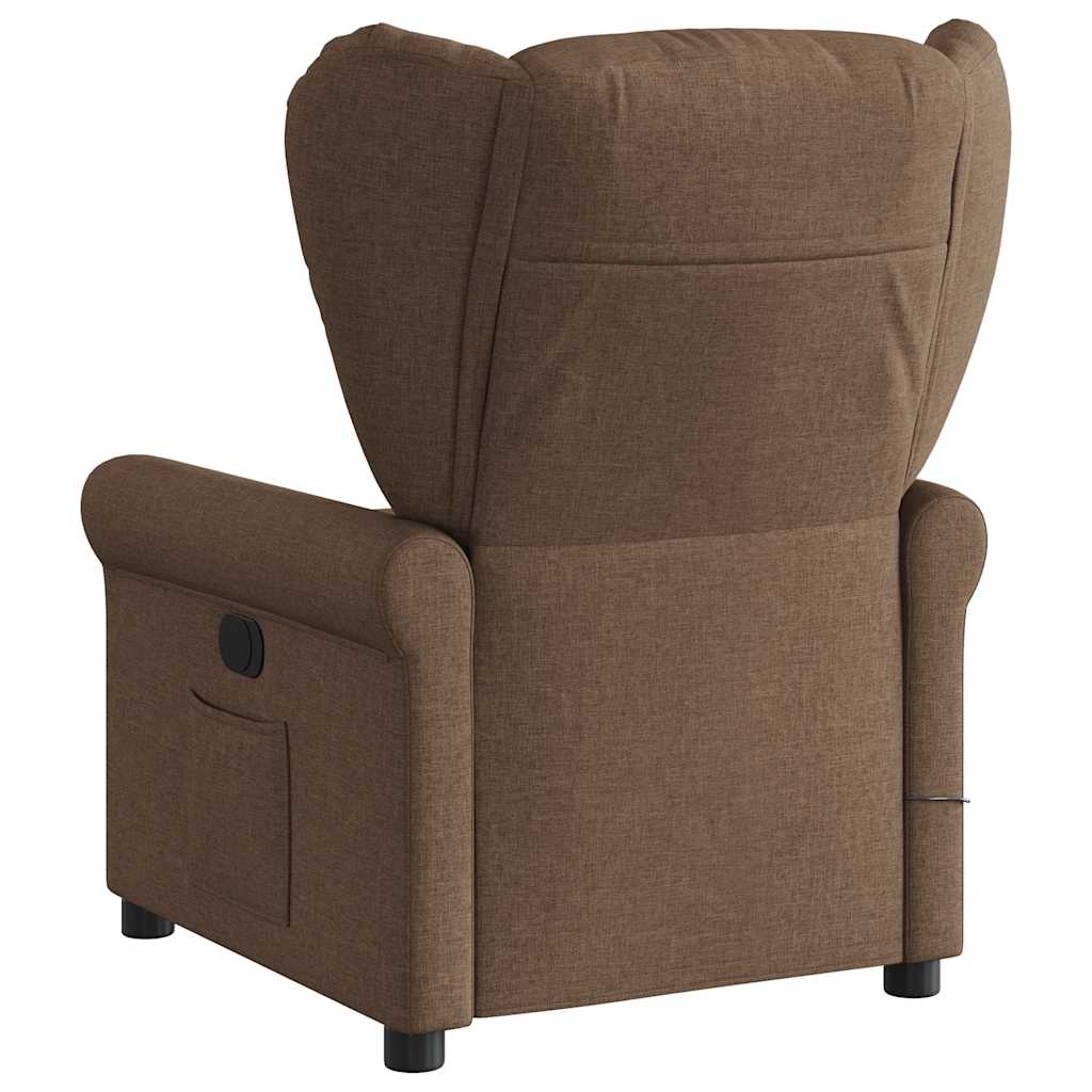 vidaXL Fauteuil de massage électrique marron en tissu