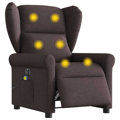 vidaXL Fauteuil de massage électrique marron foncé en tissu