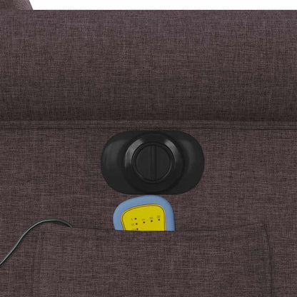 vidaXL Fauteuil de massage électrique marron foncé en tissu
