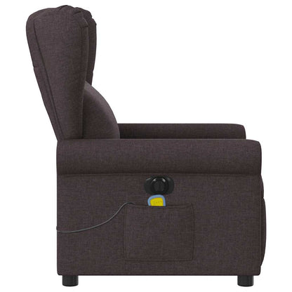 vidaXL Fauteuil de massage électrique marron foncé en tissu