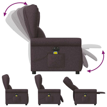 vidaXL Fauteuil de massage électrique marron foncé en tissu