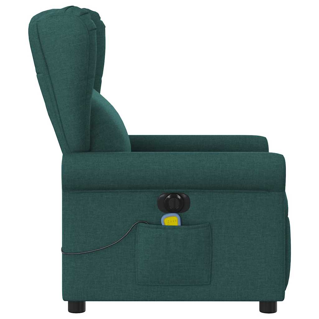 vidaXL Massagesessel Elektrisch Dunkelgrün Stoff