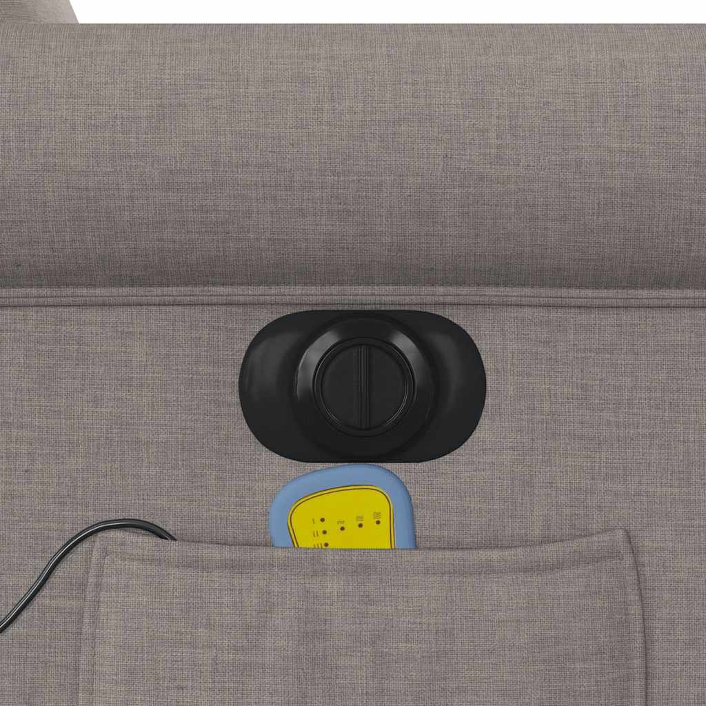 vidaXL Fauteuil de massage électrique en tissu taupe