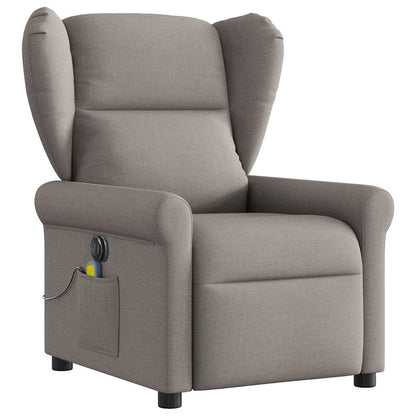 vidaXL Fauteuil de massage électrique en tissu taupe