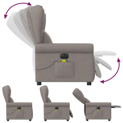vidaXL Fauteuil de massage électrique en tissu taupe