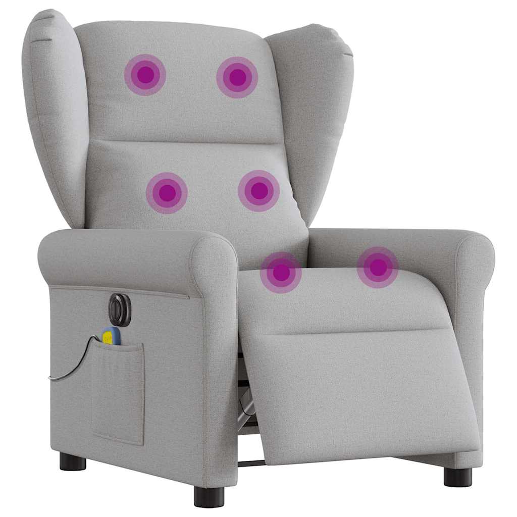 vidaXL Fauteuil de massage électrique Gris nuage en tissu