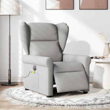 vidaXL Fauteuil de massage électrique Gris nuage en tissu