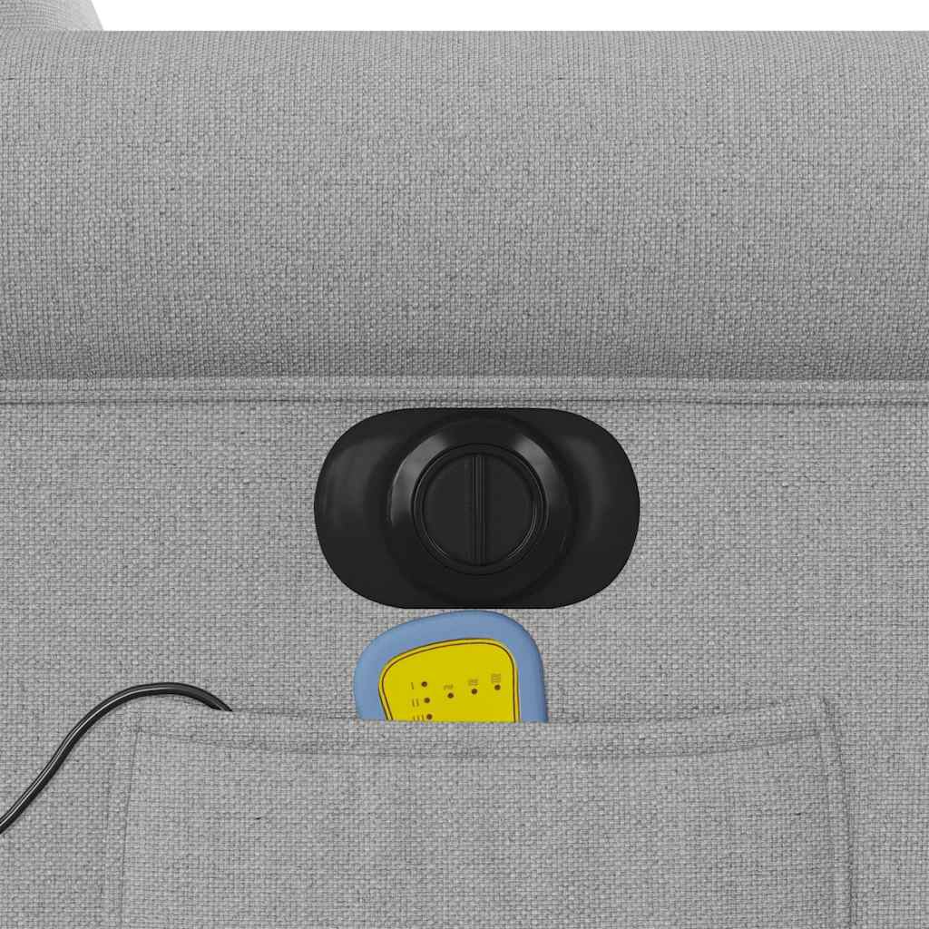 vidaXL Fauteuil de massage électrique Gris nuage en tissu