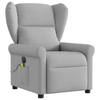 vidaXL Fauteuil de massage électrique Gris nuage en tissu