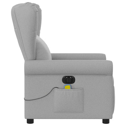 vidaXL Fauteuil de massage électrique Gris nuage en tissu