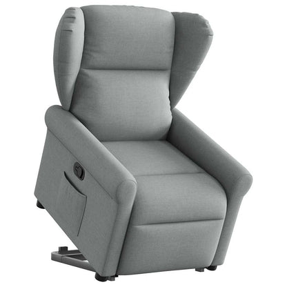 Fauteuil relax électrique avec fonction releveur en tissu gris clair vidaXL