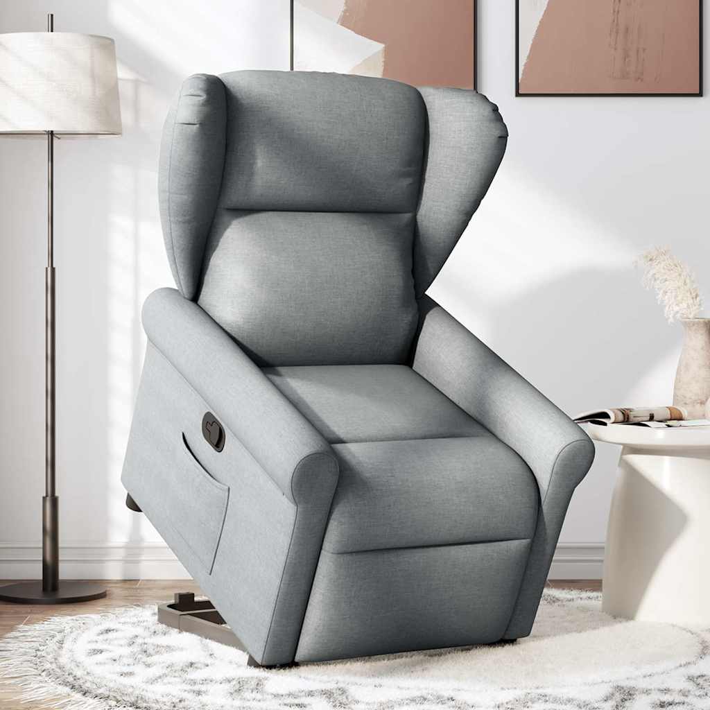 Fauteuil relax électrique avec fonction releveur en tissu gris clair vidaXL