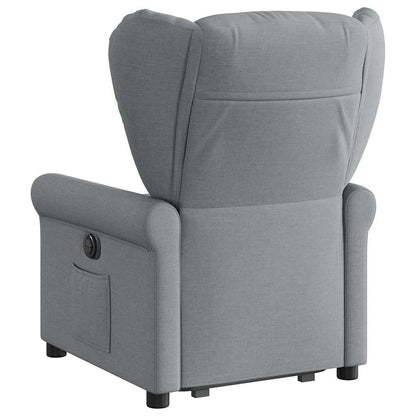 Fauteuil relax électrique avec fonction releveur en tissu gris clair vidaXL