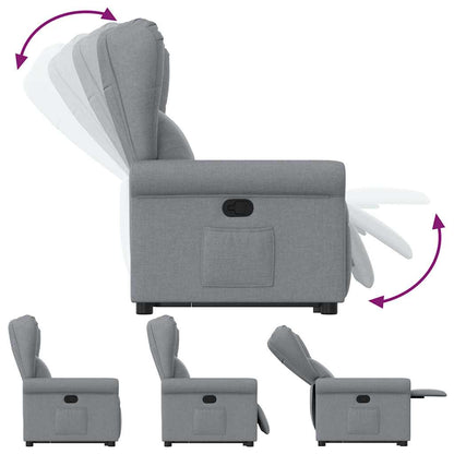 Fauteuil relax électrique avec fonction releveur en tissu gris clair vidaXL