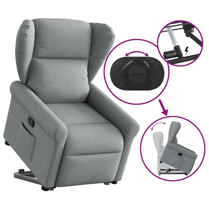 Fauteuil relax électrique avec fonction releveur en tissu gris clair vidaXL