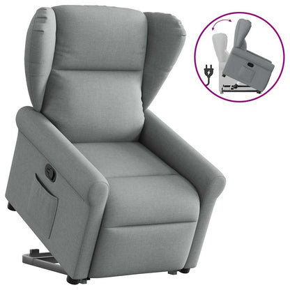 Fauteuil relax électrique avec fonction releveur en tissu gris clair vidaXL