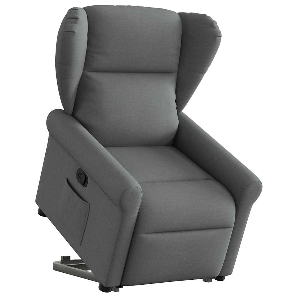 vidaXL Fauteuil relax releveur gris foncé tissu