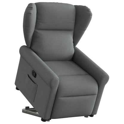 vidaXL Fauteuil relax releveur gris foncé tissu
