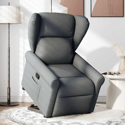 vidaXL Fauteuil relax releveur gris foncé tissu
