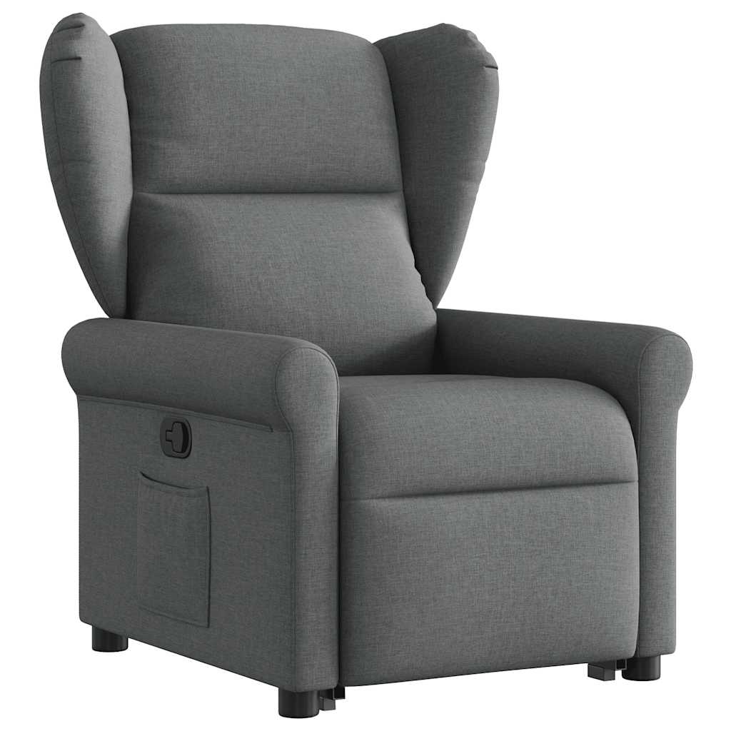 vidaXL Fauteuil relax releveur gris foncé tissu