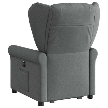 vidaXL Fauteuil relax releveur gris foncé tissu