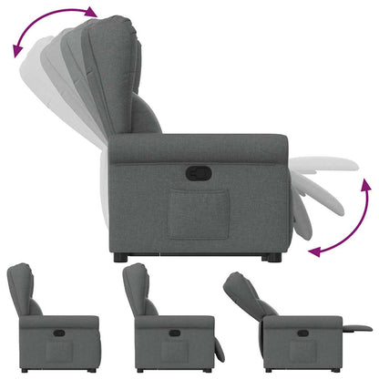 vidaXL Fauteuil relax releveur gris foncé tissu
