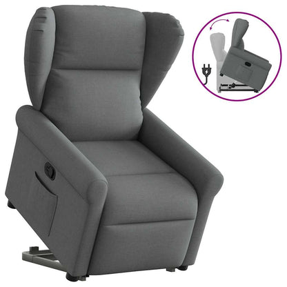 vidaXL Fauteuil relax releveur gris foncé tissu