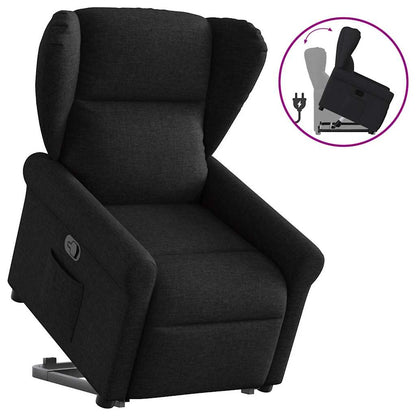 vidaXL Relaxsessel mit Aufstehhilfe Schwarz Stoff