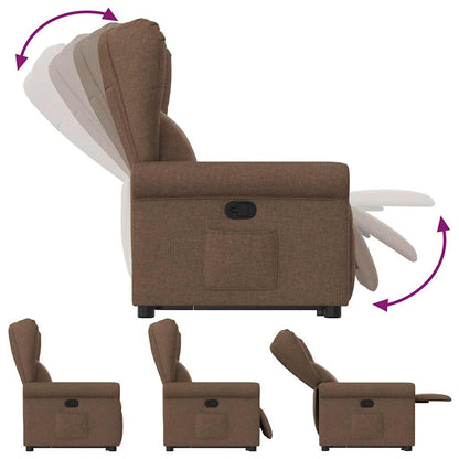 vidaXL Relaxsessel mit Aufstehhilfe Braun Stoff