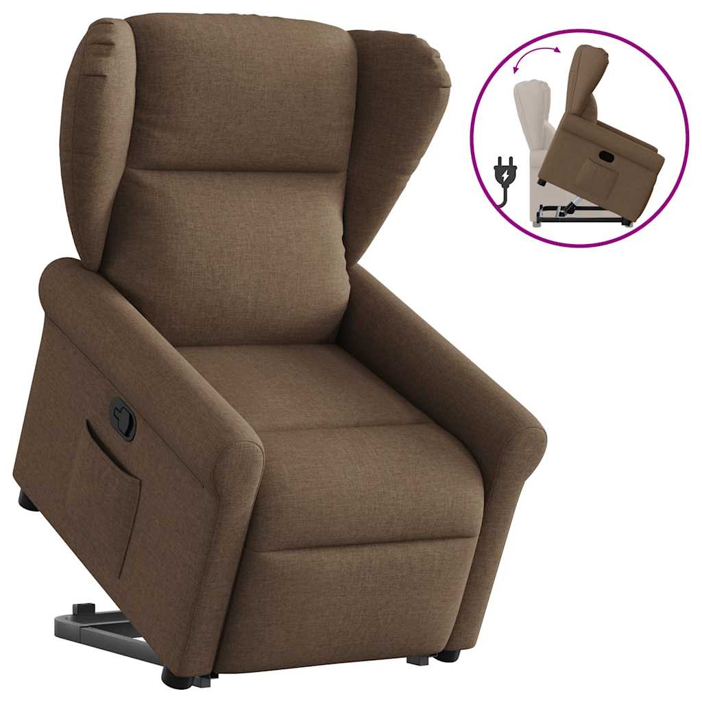 vidaXL Relaxsessel mit Aufstehhilfe Braun Stoff