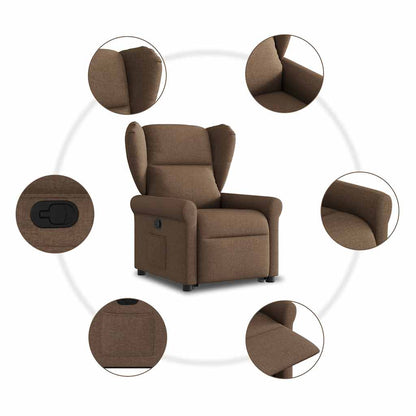 vidaXL Relaxsessel mit Aufstehhilfe Braun Stoff