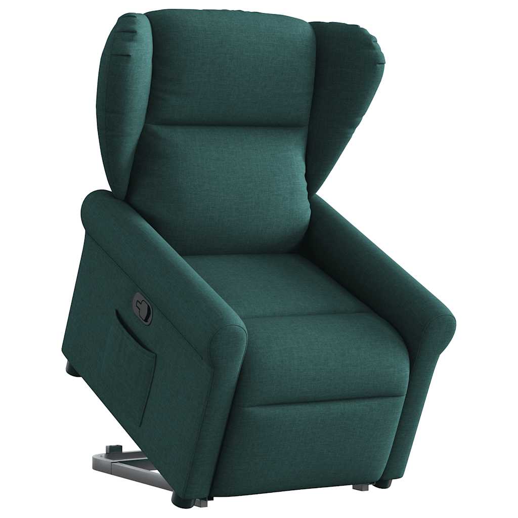 vidaXL Fauteuil relax avec fonction releveur Tissu vert foncé